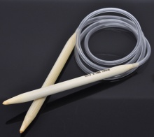 (US13 9.0mm) Bambus Tube Stricknadel Naturfarben 100cm lang, 1 Paar