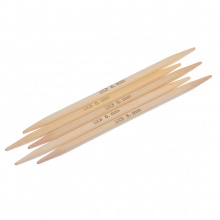 (UK3 6.5mm) Bambus Stricknadel mit Doppelte Öse Naturfarben 15cm lang, 1 Set ( 5 Stück/Set)