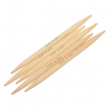 (UK00 9.0mm) Bambus Stricknadel mit Doppelte Öse Naturfarben 15cm lang, 1 Set ( 5 Stück/Set)