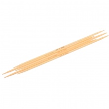 (US3 3.25mm) Bambus Stricknadel mit Doppelte Öse Naturfarben 16.5cm lang, 1 Set ( 5 Stück/Set)
