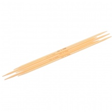 (US3 3.25mm) Bambus Stricknadel mit Doppelte Öse Naturfarben 16.5cm lang, 1 Set ( 5 Stück/Set)