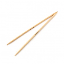 (US4 3.5mm) Bambus Stricknadel mit Doppelte Öse Naturfarben 15cm lang, 2 Stück
