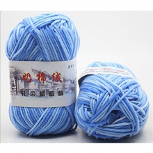 Baumwolle & Elastische Polyester Super Weich Strickgarn Strickwolle Azurblau 1 Stück