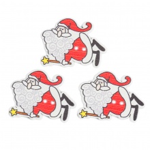 Holz Knöpfe für Aufnähen Scrapbooking Zwei Löcher Weihnachten Weihnachtsmann Bunt 3cm x 2.2cm, 50 Stück