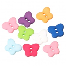 Harz Knöpfe zum Aufnähen 2 Löcher Schmetterling zufällig gemischt 13mm x 11mm 10 Stück