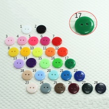 Harz Knöpfe für Aufnähen Scrapbooking 2 Löcher Rund Dunkelgrün 11.5mm D., 100 Stück