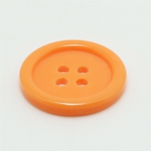 Harz Knöpfe für Aufnähen Scrapbooking 4 Löcher Rund Orange 11.5mm D., 100 Stück