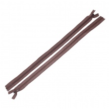 Terylen Reißverschluss Zippverschluss Kaffeebraun 40cm x 2.4cm, 10 Streifen