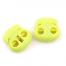 ABS Plastik Kordelstopper Oval Gelb 20mm x 20mm, 10 Stück