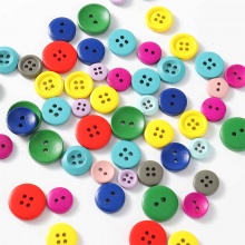 Holz Knöpfe für Aufnähen Scrapbooking gemischt Rund Zufällig Mix 18mm - 10mm D., 1 Set ( 200 Stück/Box)