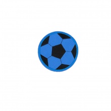 Stoff Bügelbild (Mit Kleber auf der Rückseite) DIY Scrapbooking Handwerk Blau & Schwarz Fußball 6.5cm D., 5 Stück