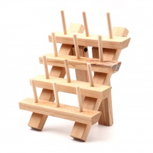 Kiefer Holz Spule Geometrie Naturfarben 16.2cm x 12.6cm, 1 Stück