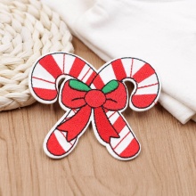 Stoff Bügelbild (Mit Kleber auf der Rückseite) DIY Scrapbooking Handwerk Bunt Weihnachten Zucker 8.2cm x 7.6cm, 5 Stück