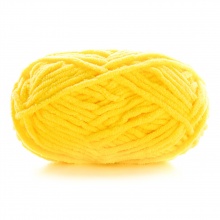 Terylen Super Weich Strickgarn Strickwolle Gelb 3.5mm, 1 Rolle (ca. 60 M/Rolle)