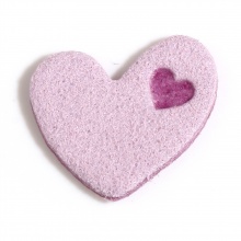 Mikrofaser Etiketts Herz Lila 20mm x 17mm , 20 Stück Valentinstag