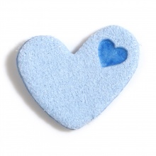 Mikrofaser Etiketts Herz Blau 20mm x 17mm , 20 Stück Valentinstag
