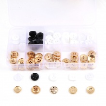 Mix Material Metall Knöpfe für Aufnähen Mix 11mm x 11mm, 12mm D., 1 Box