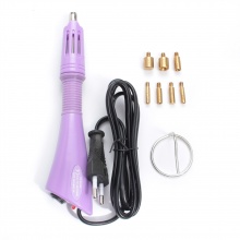 (Europa Stecker)ABS Plastik Hotfix Strassstein Applikator Wand DIY Handwerk Werkzeug Lila Mit 7cs-Tipps 18cm x 3.8cm, 1 Stück