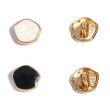 Zinklegierung Metall Ösenknöpfe Einzeln Loch Unregelmäßig Vergoldet Bunt Emaille 10mm x 9mm, 10 Stück