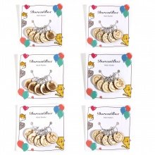 Zinklegierung & Holz Stricken Stitch Markers Rund Silberfarbe Hell Khaki 30mm x 19mm, 1 Set ( 5 Stücke/Set)