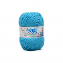 Baumwolle Mischgarn Super Weich Strickgarn Strickwolle Azurblau 2mm, 1 Stück