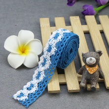 Blau + weiß 2,5 cm Polyester Baumwolle Rand Tischdecke Blätter Kissen Spielzeug Strohhut Spitze