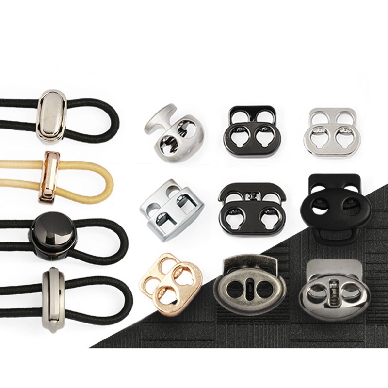 Alloy Cord Lock Stopper Sweater Shoelace Rope Buckle Pendant Clothing Accessories Pig Nose Multicolor Adjustable 10 PCs