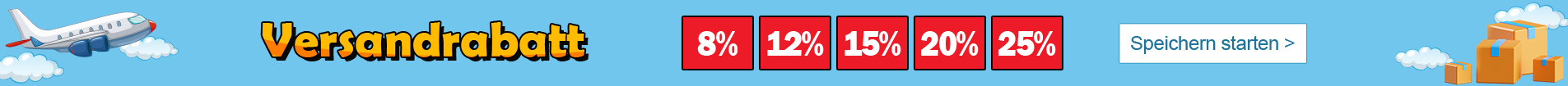 Versandrabatt Bis zu 25% Rabatt
