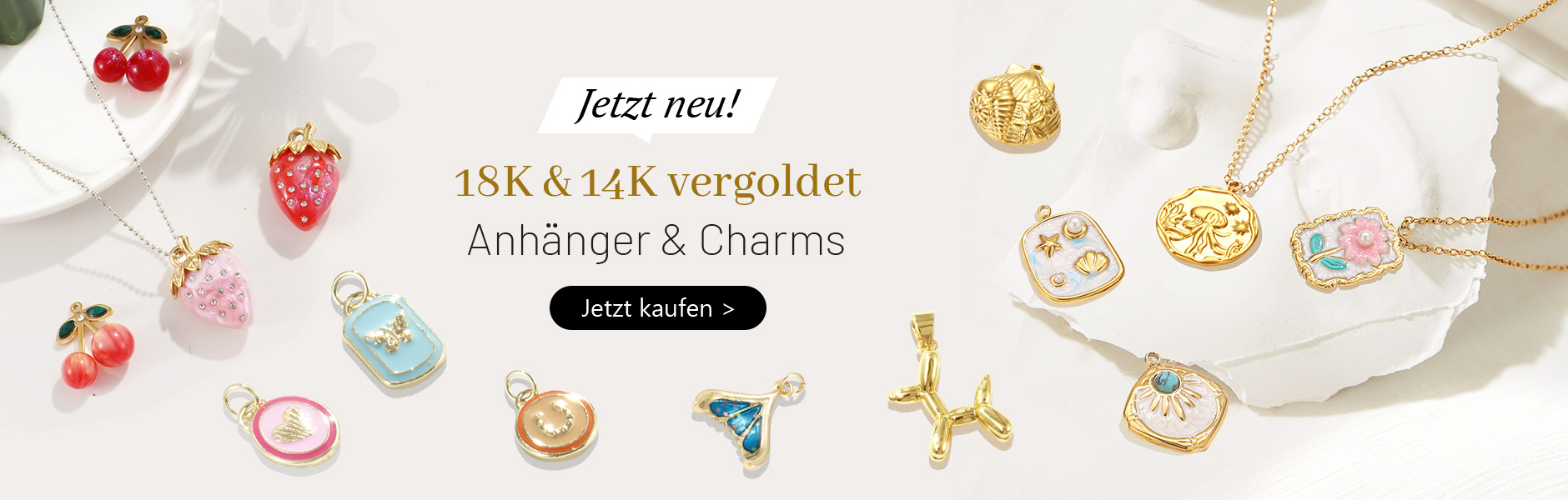 18K & 14K Gold Plated Pendants & Charms