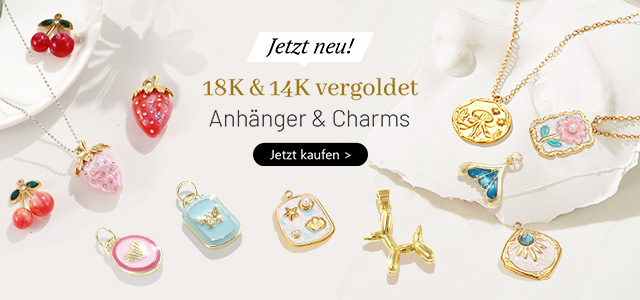 18K & 14K Gold Plated Pendants & Charms