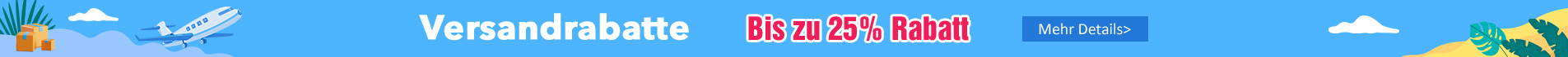 Versandrabatt Bis zu 25% Rabatt