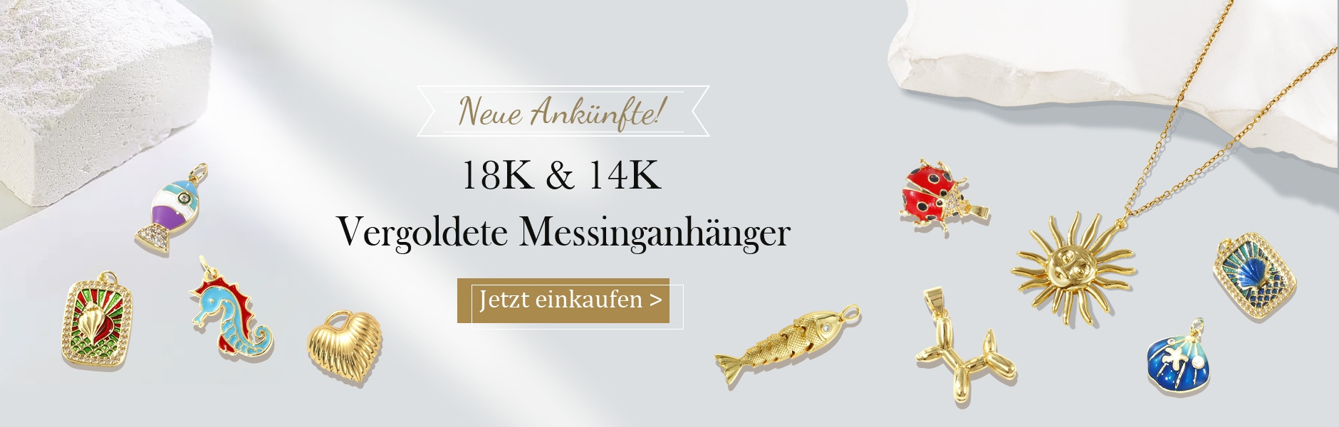 Gold Plated Brass Pendants & Charms