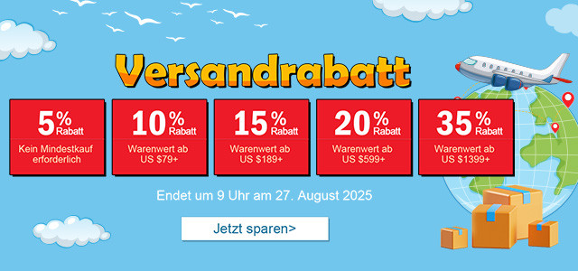 Versandrabatt Bis zu 35% Rabatt