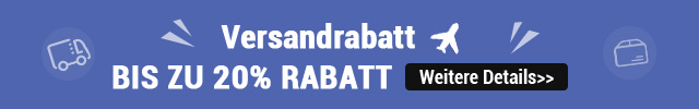 Versandrabatt Bis zu 20% Rabatt