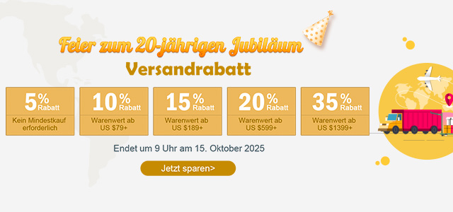 Versandrabatt Bis zu 35% Rabatt