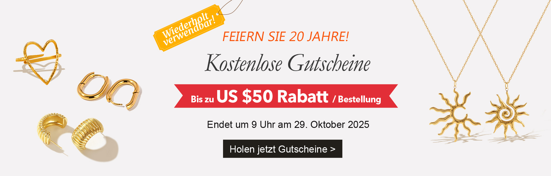 Kostenlose Gutscheine bis zu 50 USD Rabatt