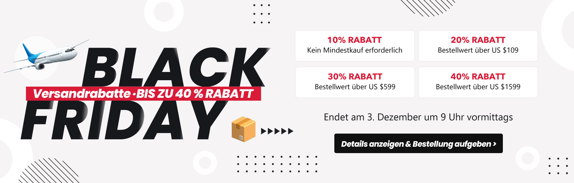 Versandrabatt Bis zu 40% Rabatt