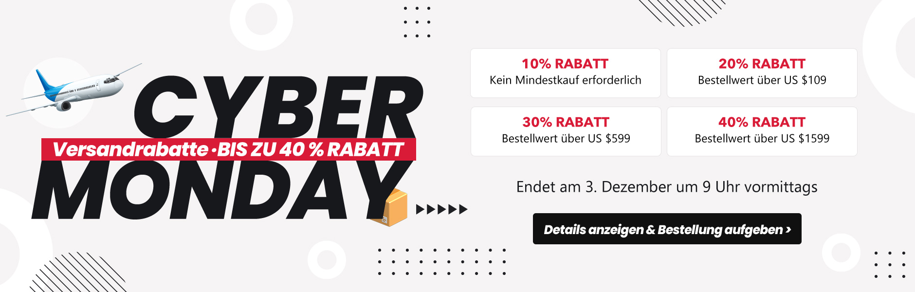 Versandrabatt Bis zu 40% Rabatt