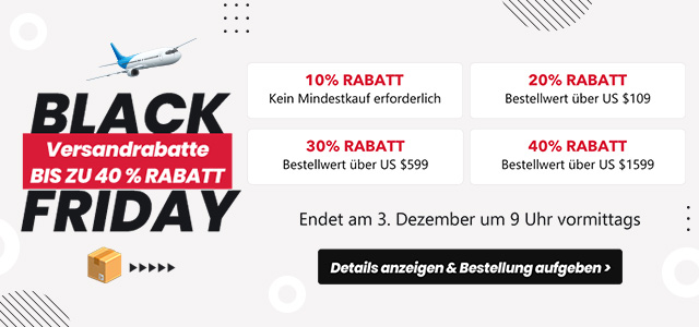 Versandrabatt Bis zu 40% Rabatt