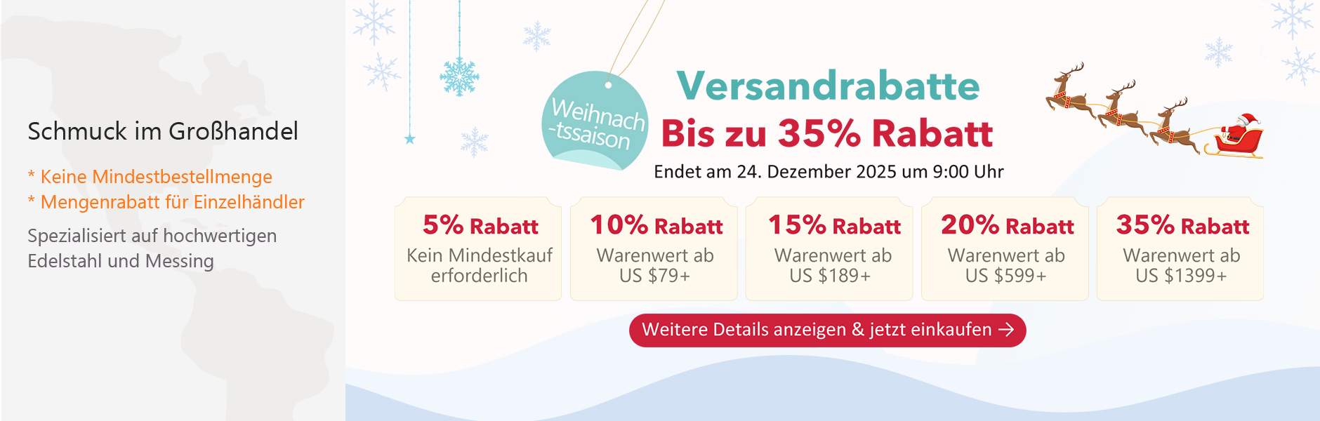 Versandrabatt Bis zu 35% Rabatt