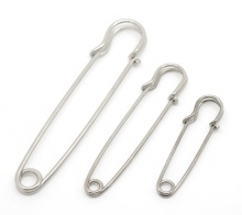 Silver Tone Stitch Holders Brooch Pin 5.6cm, 7.4cm, 10cm, 1 Set