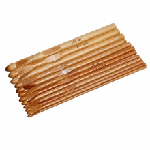 10mm - 3mm Natural Bamboo Single Pointed Afghan Tunisian Crochet Hooks Needles Mixed 15cm(5 7/8