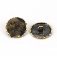 Zinc Based Alloy Metal Sewing Buttons Single Hole Round Antique Bronze 18mm( 6/8