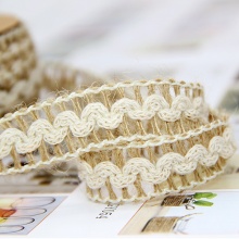 Jute Braided Satin Ribbon Light Brown Wave 15mm( 5/8