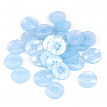 Resin Sewing Buttons Scrapbooking 4 Holes Round Blue 15mm Dia, 100 PCs
