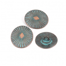 Zinc Based Alloy Metal Patina Sewing Shank Buttons Oval Antique Copper 25mm x 22mm, 10 PCs
