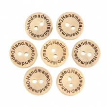 Wood Sewing Buttons Scrapbooking Two Holes Round Natural 15mm Dia., 100 PCs