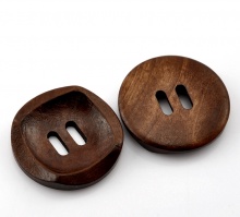 Wood Sewing Buttons Scrapbooking 2 Holes Round Coffee 3cm(1 1/8