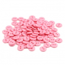 Resin Sewing Buttons Scrapbooking 2 Holes Round Light Pink 10mm Dia, 100 PCs