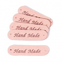 PU Leather Label Tags Rectangle Pink 